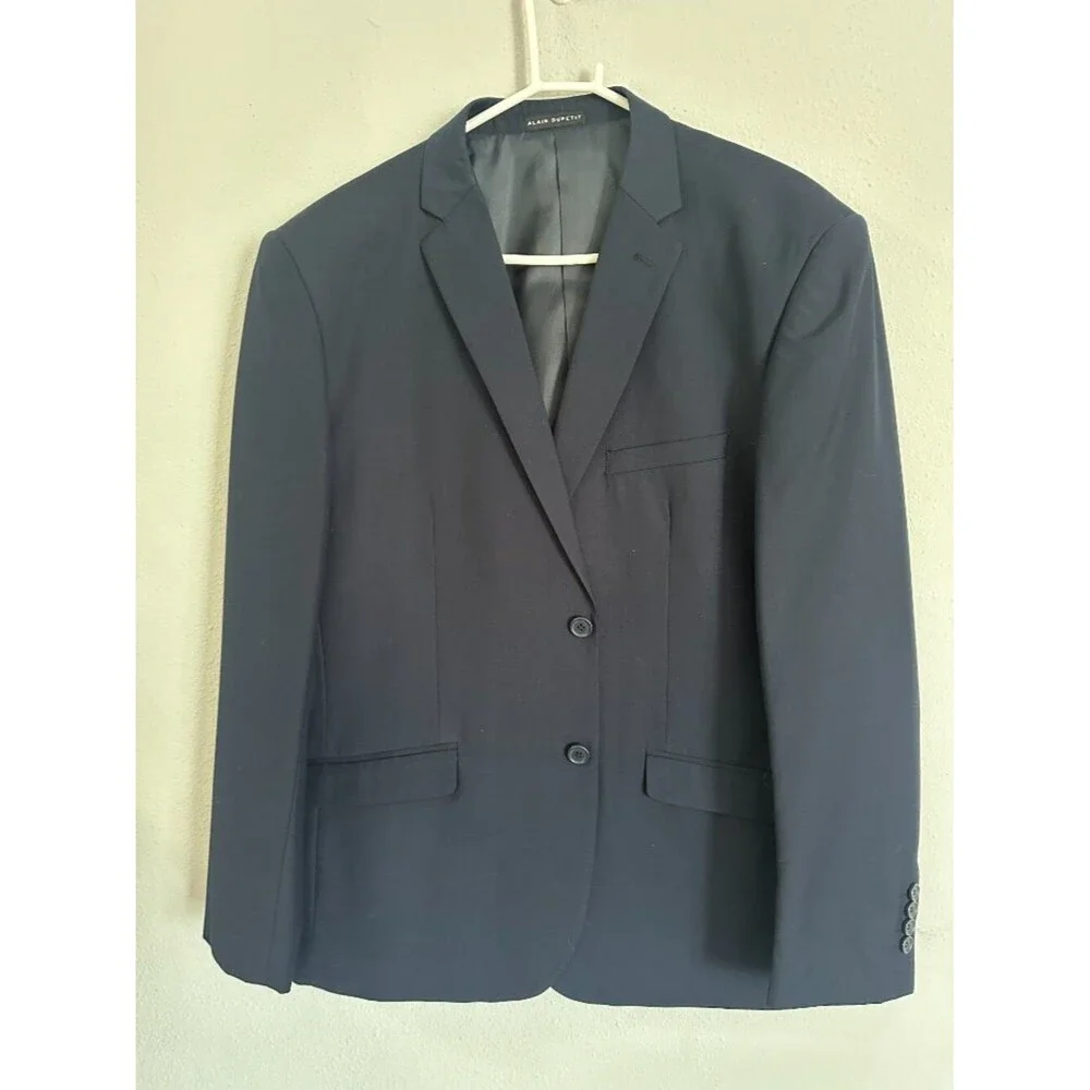 Vintage Alain Dupetit Paris Navy Blazer 48R 42W Men’s Suit Jacket Classic Wool